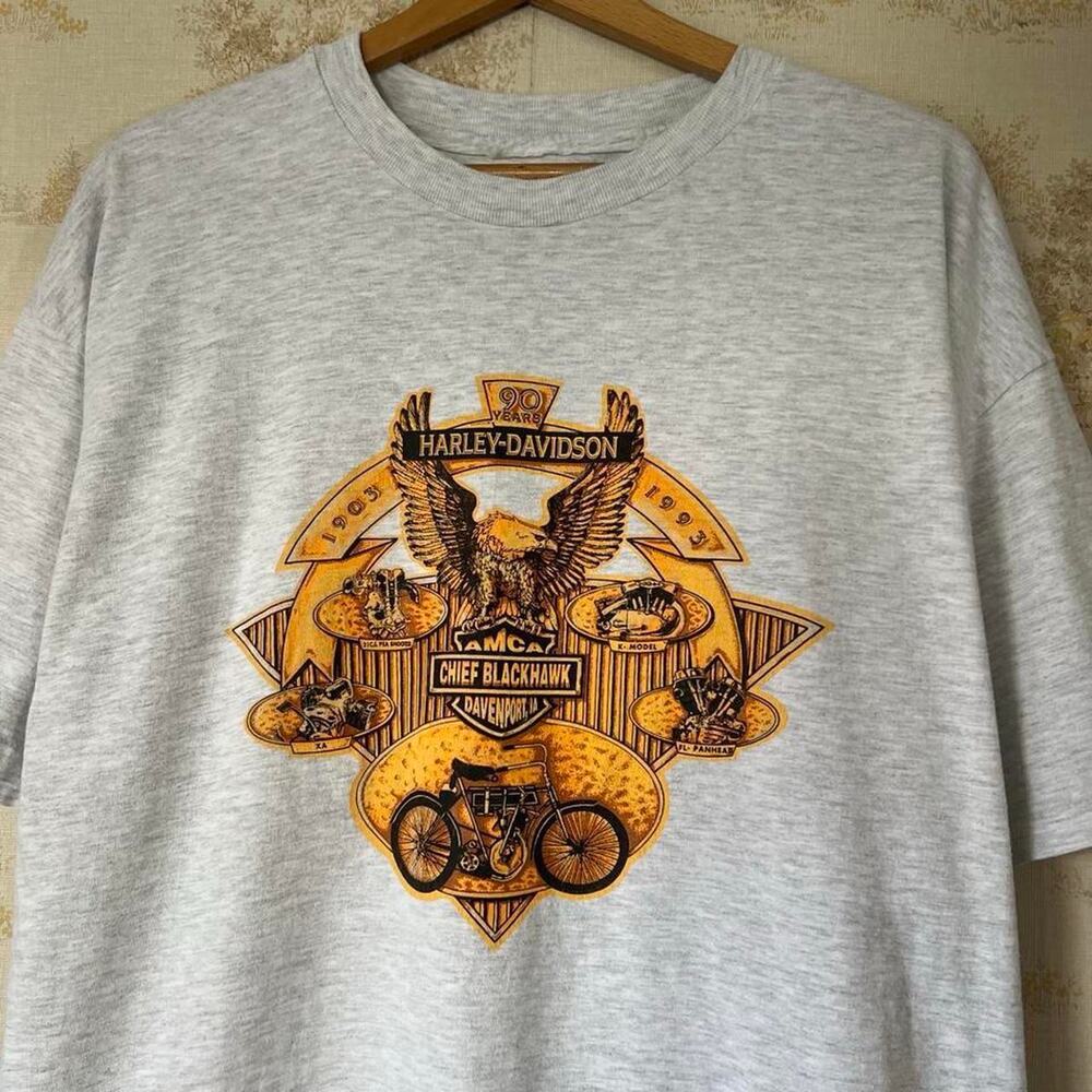 Vintage 90s Harley-Davidson Shirt | Chief Blackhawk 90th Anniversary | XL